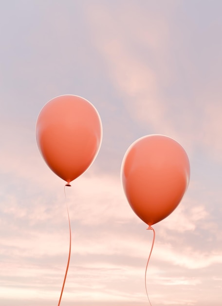 Ballons auf dem Himmel-Hintergrund