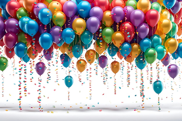 Foto ballons auf weißem hintergrund