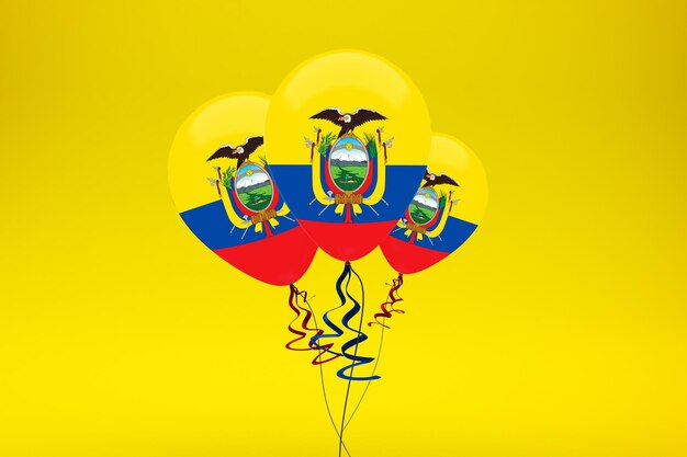 Ballons mit Ecuador-Flagge