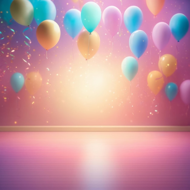 Ballons und bunter Hintergrund mit Bokeh-Lichtern Ballons und bunter Hintergrund mit Bokeh-Lichtern
