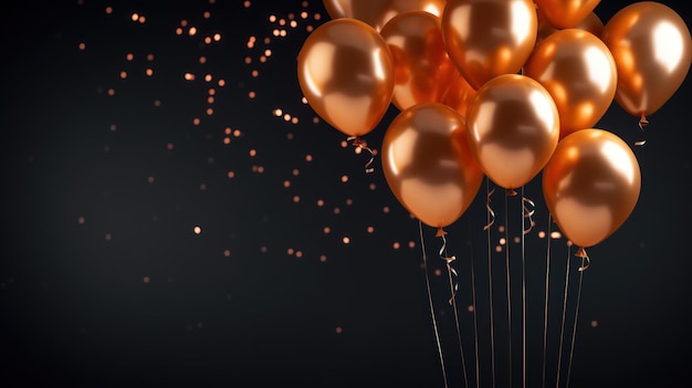 Ballons und fröhliche Neujahrsfeier-Konzept-Hintergrund