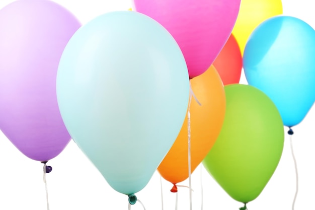 Balões coloridos de perto