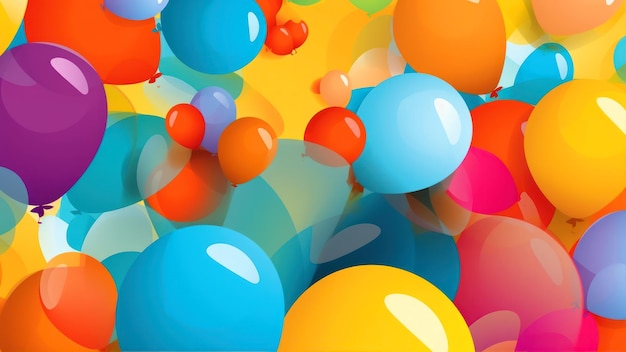 Balões coloridos em um fundo colorido
