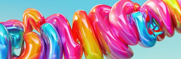 Foto balões coloridos voando no céu criando uma exibição visual vibrante e dinâmica