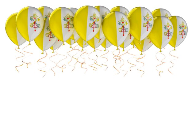 Foto balões com a bandeira do vaticano em 3d