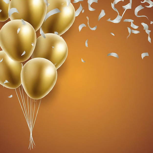balões com confete 3 d ilustração