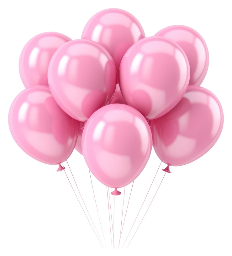 Foto balões cor-de-rosa de png sobre fundo branco