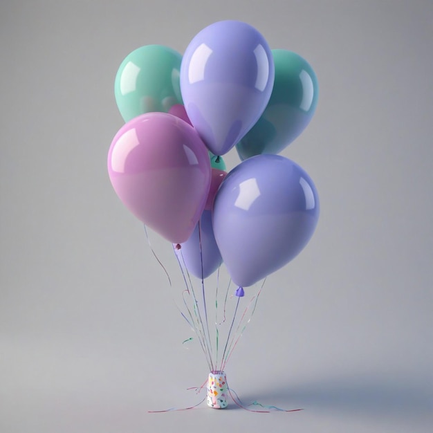 Balões de aniversário voando para festas e celebrações