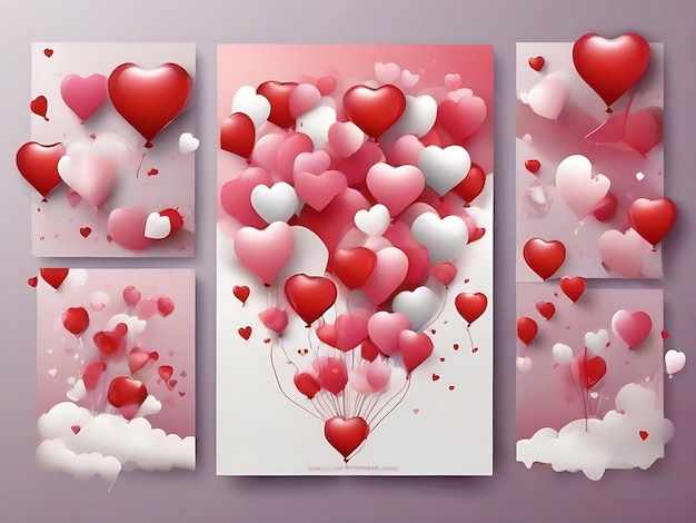 Balões de Coração do Dia dos Namorados