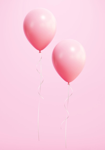Foto balões de festa rosa 3d