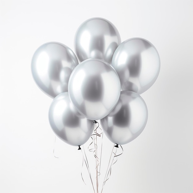 Foto balões de prata brilhantes definido festa celebração item de luxo