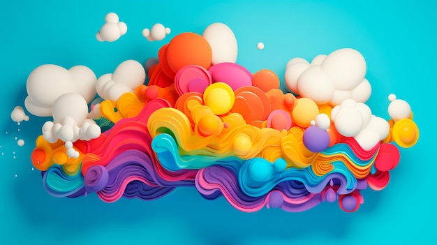 Balões em forma de arco-íris Generative AI