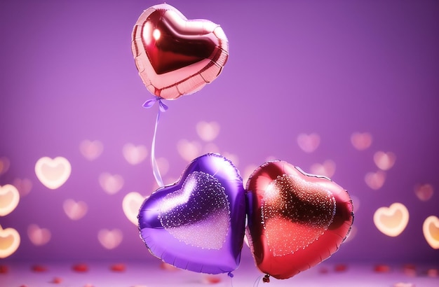 Balões em forma de coração Comemoração do dia dos namorados Aniversário Festa de aniversário IA generativa