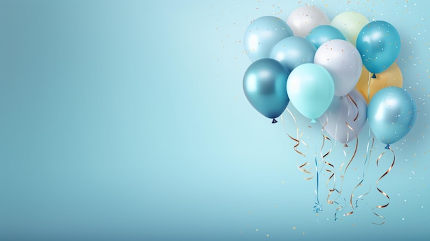 Foto balões em um fundo azul