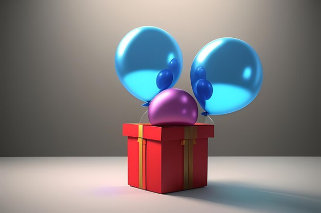Foto balões voadores com caixas de presentes