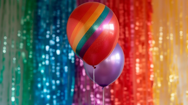 Balón aislado con los colores de la bandera LGBTI Día del Orgullo Gay Signos y símbolos de respeto
