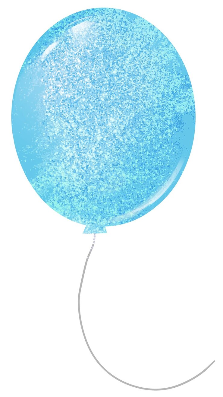 Balón azul brillante pegatina png de fondo transparente