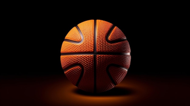 Balón de baloncesto en banner creativo de fondo de estudio AI generado