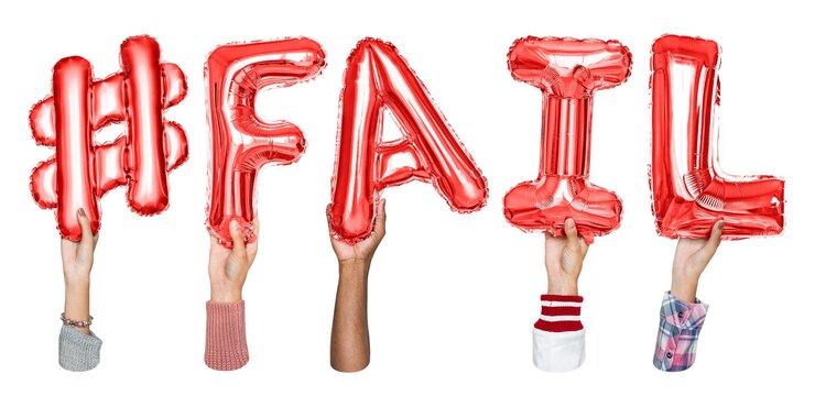 Foto balón de fracaso pegatina de palabra png de fondo transparente