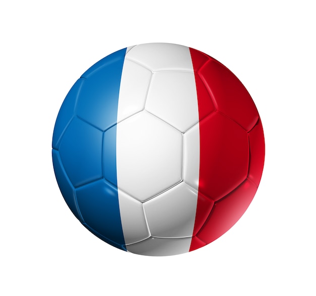 Balón de fútbol 3D con la bandera del equipo de Francia.