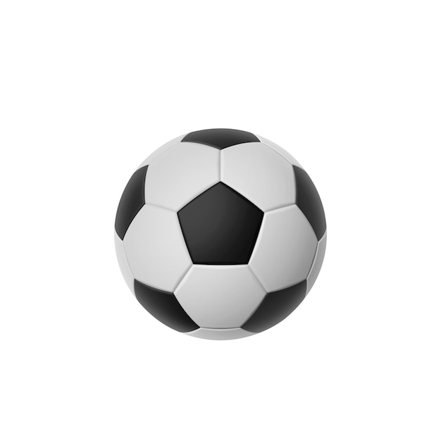 Balón de fútbol aislado en una representación 3D de fondo blanco