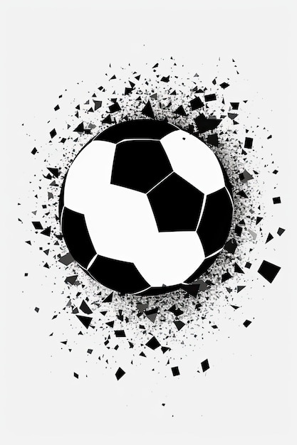 Un balón de fútbol con un balón de fútbol blanco y negro en el centro.