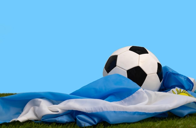 Balón de fútbol con la bandera argentina