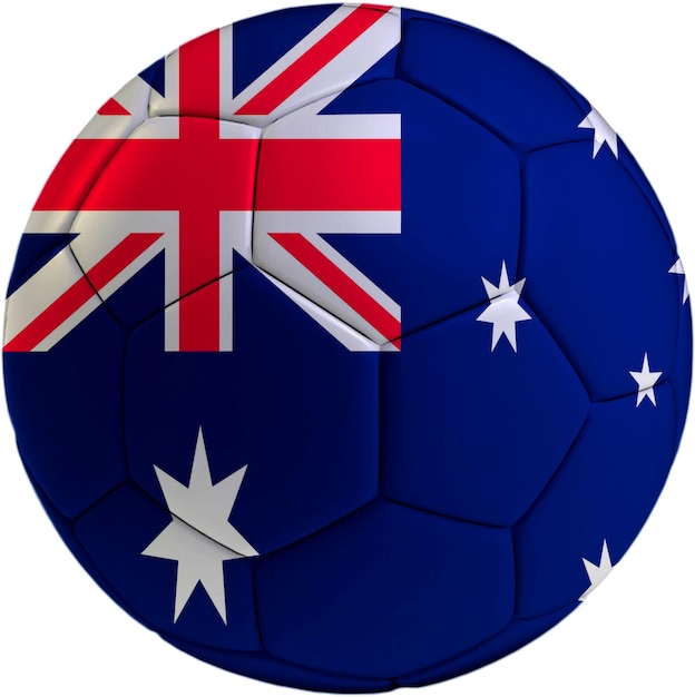 Balón de fútbol con bandera australiana