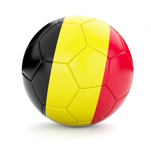 Balón de fútbol con la bandera de Bélgica