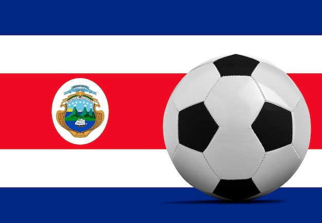 Balón de fútbol con la bandera del equipo nacional de Costa Rica