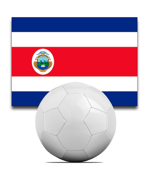 Balón de fútbol con la bandera del equipo nacional de Costa Rica