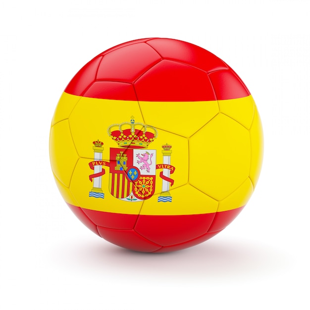 Foto balón de fútbol con la bandera de españa