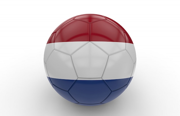 Balón de fútbol con bandera de Holanda.