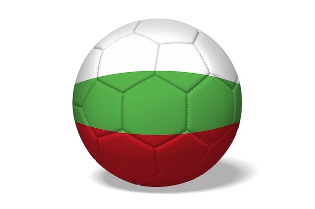 Balón de fútbol con la bandera nacional de Bulgaria ilustración 3D