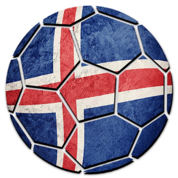 Balón de fútbol bandera nacional de Islandia. Balón de fútbol de Islandia.