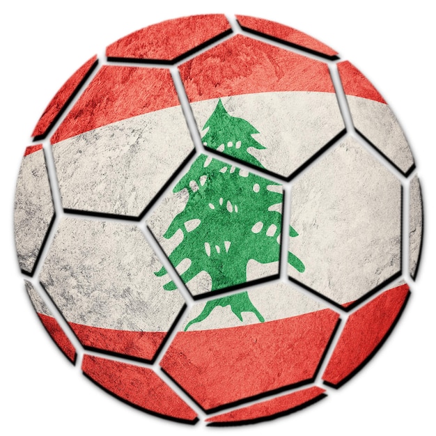 Balón de fútbol bandera nacional de Líbano. Balón de fútbol de Líbano.