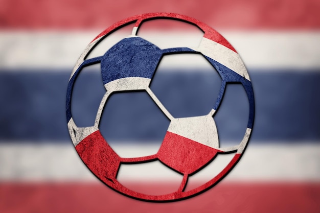 Balón de fútbol bandera nacional de Tailandia. Balón de fútbol de Tailandia.