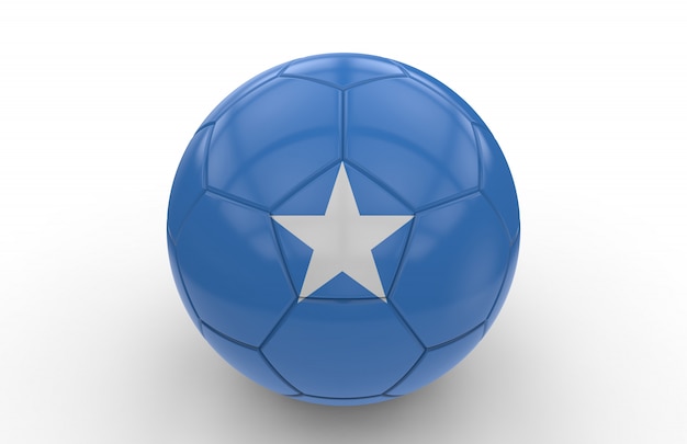 Balón de fútbol con bandera de somalia