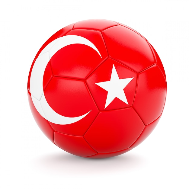 Balón de fútbol con la bandera de Turquía