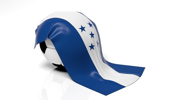 Balón de fútbol clásico con bandera de Honduras