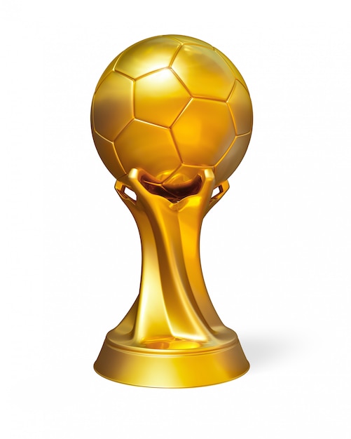 Balón de fútbol dorado premio premio aislado