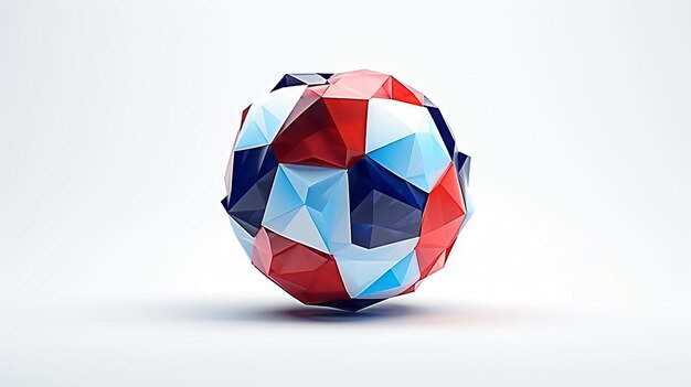 Balón de fútbol estilizado Lowpoly aislado en blanco