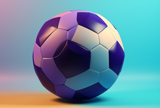 Un balón de fútbol morado con la palabra fútbol en él