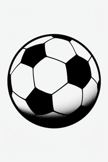 Un balón de fútbol se muestra en blanco y negro.
