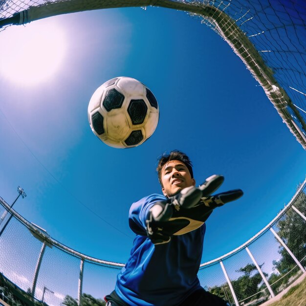 balón de fútbol sostenido por las manos de un jugador