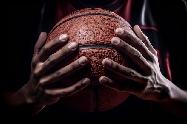 Baloncesto y agarre manual generado por IA