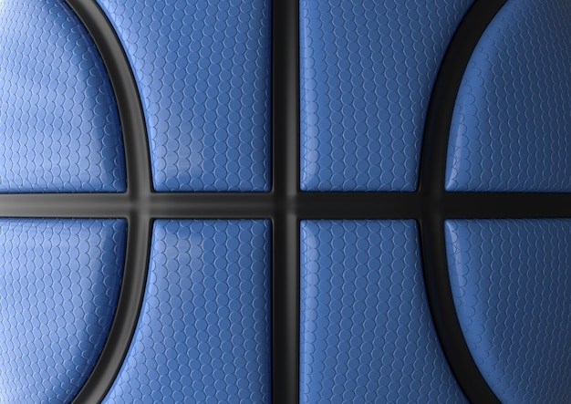 Baloncesto azul con diseño de línea negra fondo textura de baloncesto puntos renderización 3D de superficie