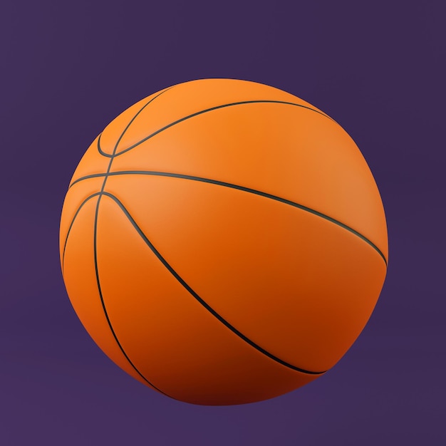 Baloncesto colorido 3D render Ilustración minimalista diseño moderno objeto aislado