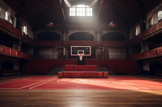 Baloncesto en un fondo negro renderizado en 3D