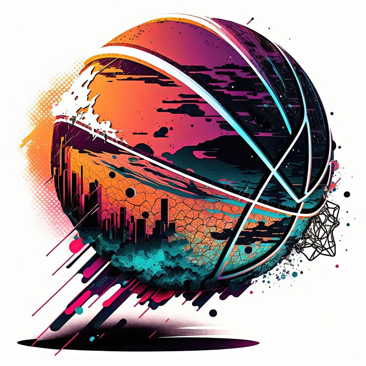 Baloncesto El objeto dinámico y emocionante de movimiento y competencia con tecnología de IA generativa